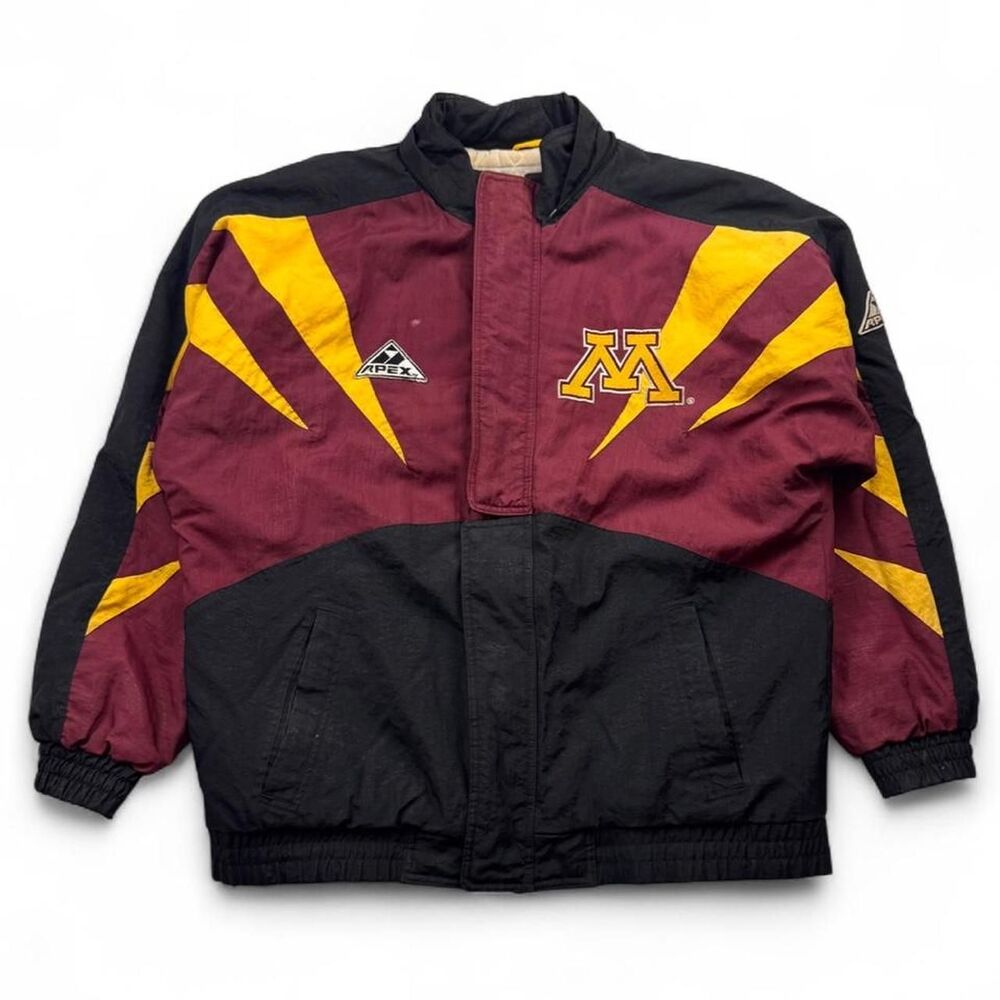 Vintage Minnesota Gophers Apex One Maroon Black Puffer Jacket Size M NCAA 90s